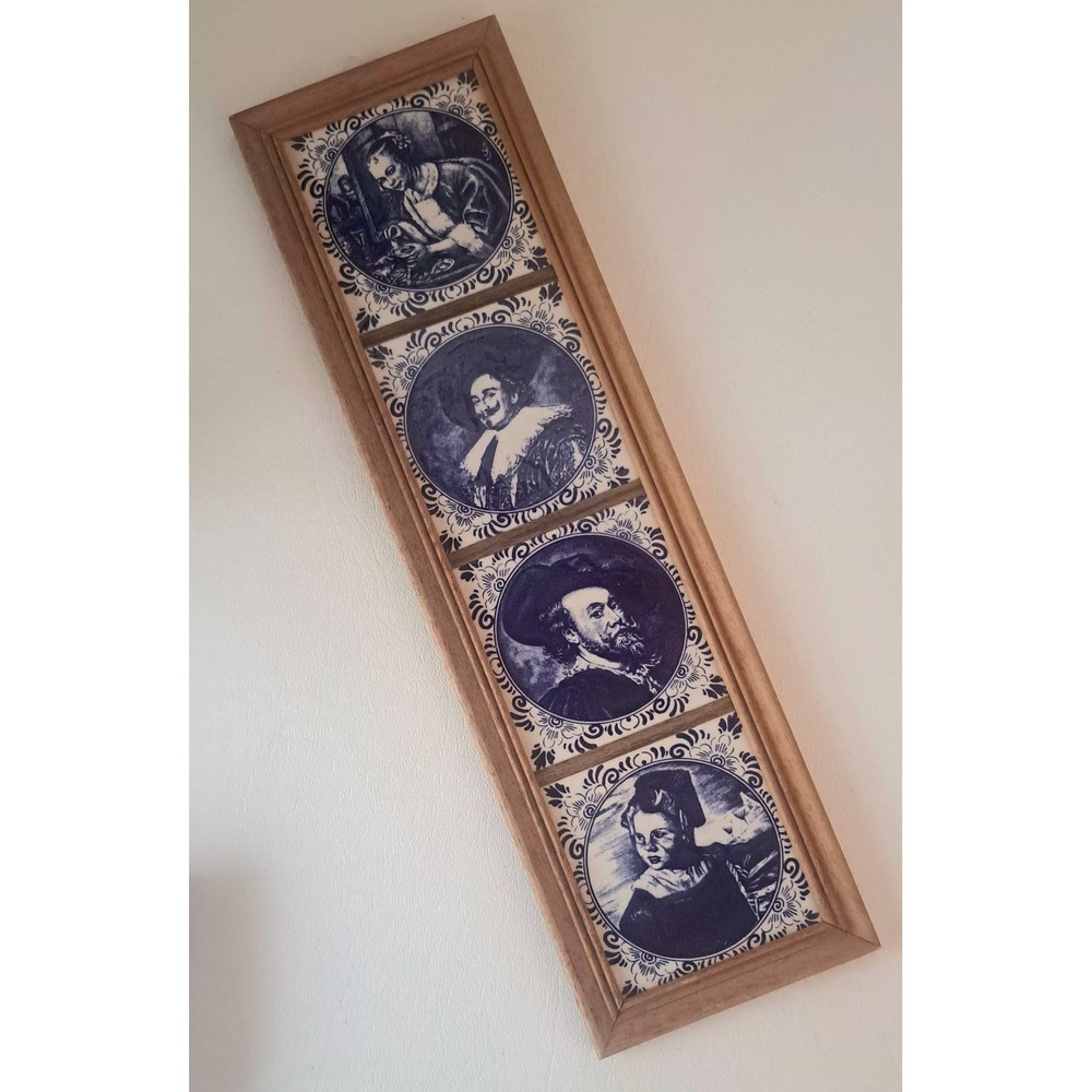 Delft Blue Dutch  Handpainted Tiles Framed